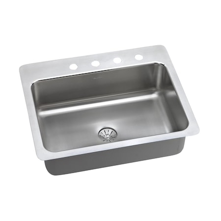 Lustertone Stainless Steel 27 X 22 X 8 Single Bowl Dual Mount Sink With Perfect Drain